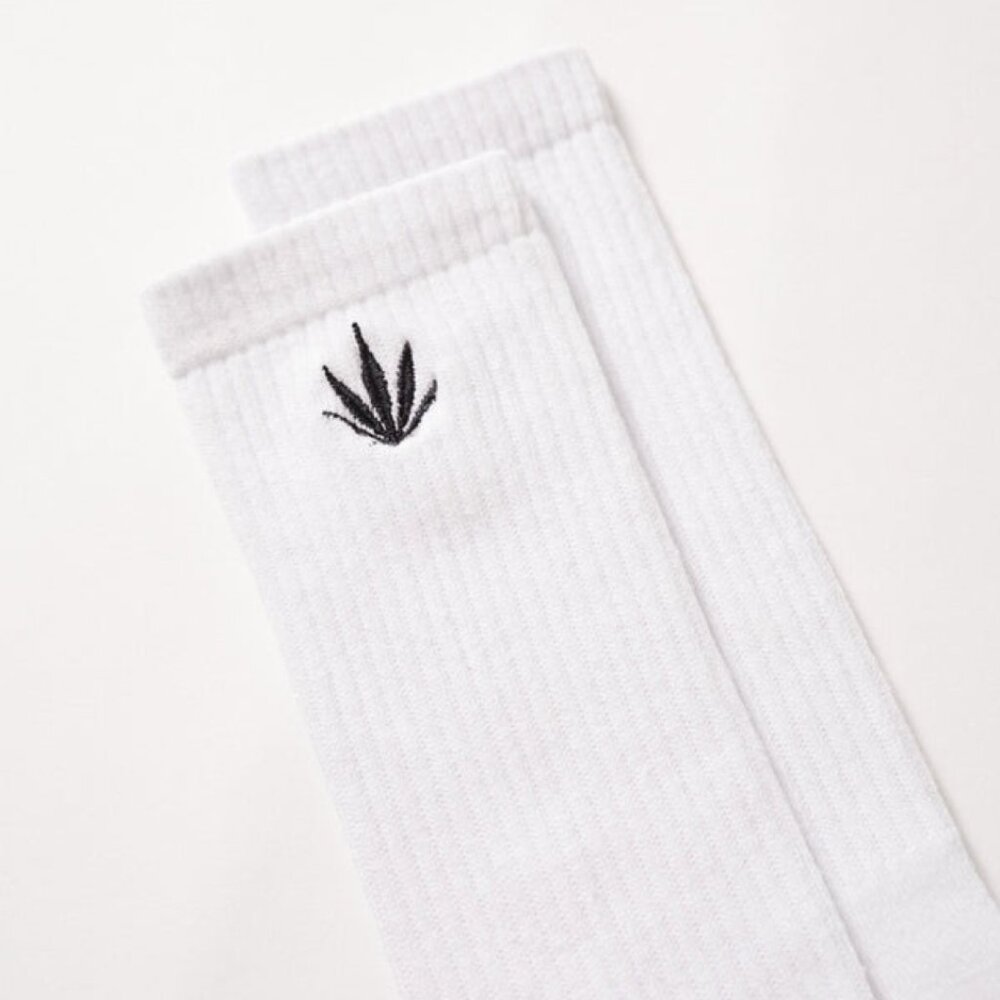 BNWT Afends - Happy Hemp Weed Crew Socks / White / Unisex - Picture 3 of 6
